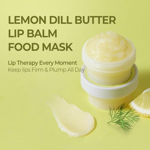 SKINFOOD Lemon Dill Butter Lip Balm, Korean Glowing Organic Lip Butter for Every moment, Stocking Stuffers, Nourishing Lip Care for Firm, Hydrating & Moisturizing Lip Balm, Vegan (0.71 fl. oz.)