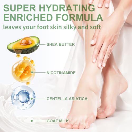 SULADEC Moisturizing Foot Mask - Shea Butter & Goat Milk, 5 Pairs