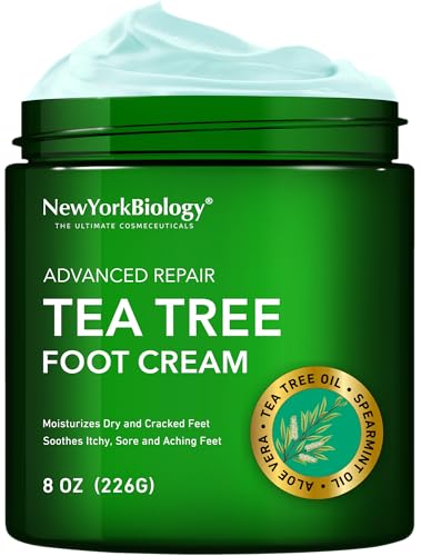 Tea Tree Oil Foot Cream - Hydrating Natural Foot Moisturizer for Dry, Rough Skin