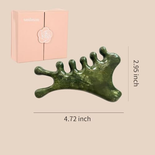4-in-1 gua sha Tool for face | Jade Facial Massage Tool | Face Lymphatic Drainage Tool | 100% Natural Jade Stone face Sculpting Tool