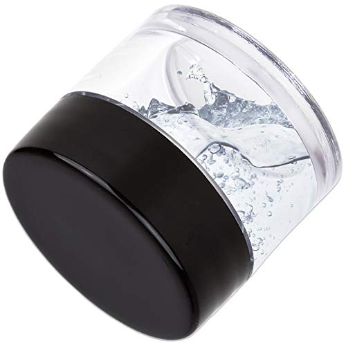 Beauticom High-Graded Quality 7 Grams/7 ML (Quantity: 24 Packs) Thick Wall Clear Plastic LEAK-PROOF Jars Container with Black Lids for Cosmetic, Lip Balm, Lip Gloss, Creams, Lotions, Liquids