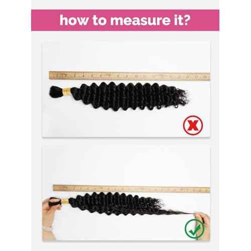 Human Braiding Hair 1 Bundles/Pack 100g 22 Inch Deep Wave Curly Bulk 100% Human Hair for Braiding No Weft 10A Brazilian Virgin Human Hair Extensions for Boho Braids Natural Black Wet and Wavy