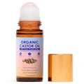 Organic Castor Oil Roll-On with Rose Quartz Roller | Cold-Pressed, Unscented, 1.7 fl oz