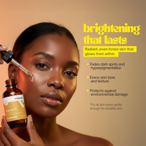 Vitamin C Serum For Face With Hyaluronic and Ferulic Acid 60ml Made In USA - Lightweight Non-Sticky Vit C Serum Face for Hydrating Brighter Smooth Fresh Skin Glow Fast Absorbing