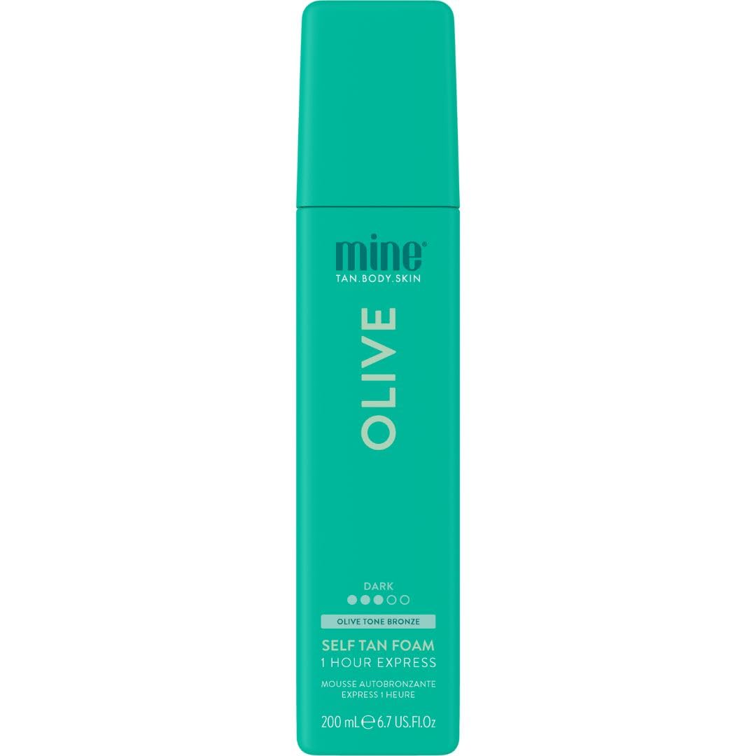 Minetan Olive Self Tan Foam | Color Base Collection - Dark Olive Bronze Finish, 1 Hour Express, Face & Body Fake Tanner, Complements All Skintones, Vegan & Paraben Free, 6.7 Fl Oz