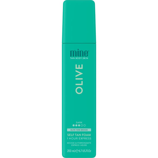 Minetan Olive Self Tan Foam | Color Base Collection - Dark Olive Bronze Finish, 1 Hour Express, Face & Body Fake Tanner, Complements All Skintones, Vegan & Paraben Free, 6.7 Fl Oz