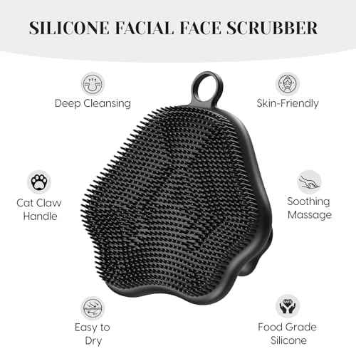 VWMYQ Silicone Face Scrubber - Exfoliating Face Scrubber for Women and Man, Gentle Facial Cleansing Brush Blackhead Acne Pore Pad Cradle Cap, Manual Soft Face Wash Brush for Deep Skin Care