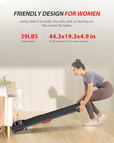 Walking Pad Treadmill, Upgraded Up to 10% Incline Walking Pad, Voice Controlled Under Desk Treadmill 300+LB Capacity Work with KINOMAP, Only 39LBS Portable Treadmill for Home,Office,Apartment