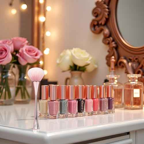 Rose Gold Nail Art Dust Powder Remover Brush, Nail Art Dust Cleaner Brush, Soft Cleaner Brush for Makeup, Nail Dust Brush for Acrylic Nails Manicure Brush for Women Birthday Gifts, Nail Dust Brush