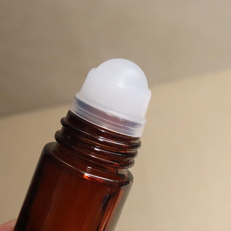 Refillable 50ml Glass Essential Oil Roller Bottles Set of 2 - Travel Fragrance Containers