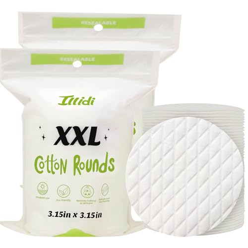 Extra Large Cotton Rounds - 120 Count, 3.15" Soft and Lint-Free Pads