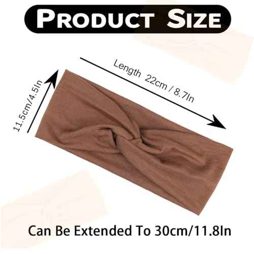 Kachanaa 6 Pack Elastic Fashion Non-slip Workout Headbands for Women Knot Floral Printed Hair Band Scarf Turban for Yoga Outdoor Sport Sweat Wicking Accessories