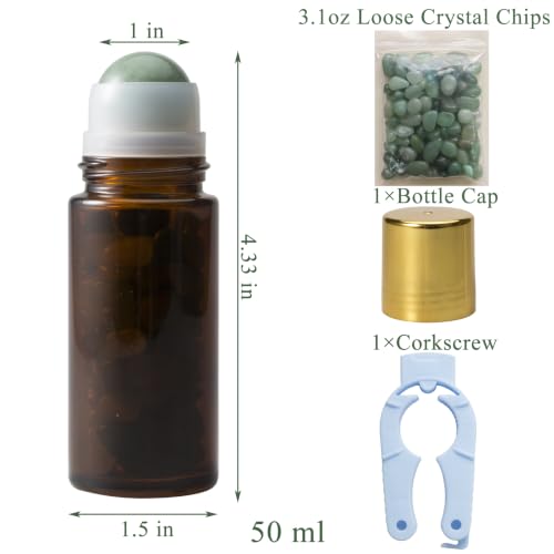 50ml Green Quartz Roller Bottle for Essential Oils