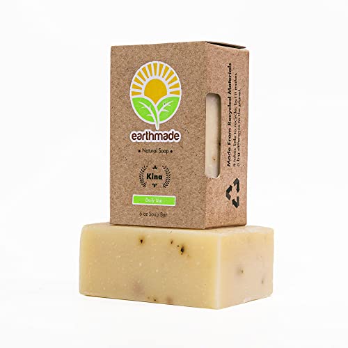 Earthmade Honey and Oats Handmade Bar Soap|Natural Body Cleanser Bar|Contains Aloe Vera & Canola Oil| For Body and Face for Women and Men| Removes Tanning|No Chemicals| No Preservatives| No Plastic| SLS Free & Cruelty Free (1 Bar Soap, 6 Oz)