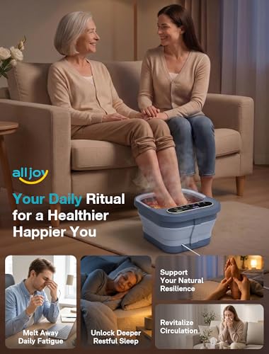 ALLJOY Blue Foldable Heated Foot Spa with Touch Screen & Massage