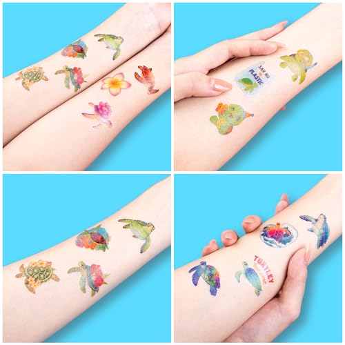 96 Pcs Turtle Temporary Tattoos for Kids Party Favors