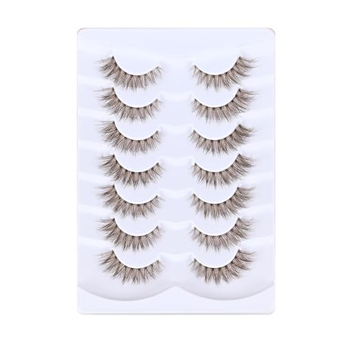 Brown False Eyelashes 7 Pairs Natural Wispy 3D Lashes