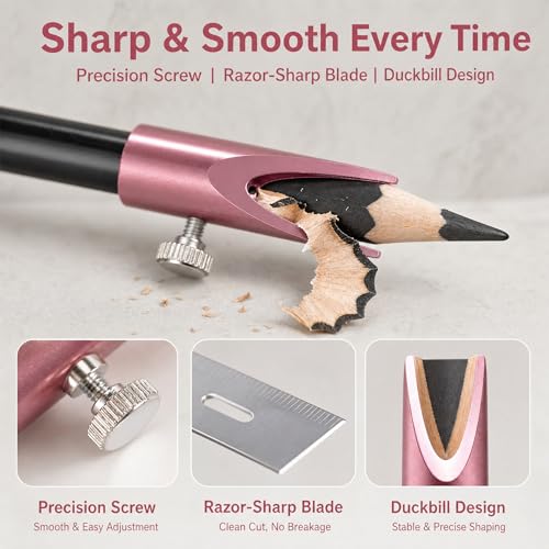 Duckbill Eyebrow Pencil Sharpener Tool with 10 Blades for Precision Shaping