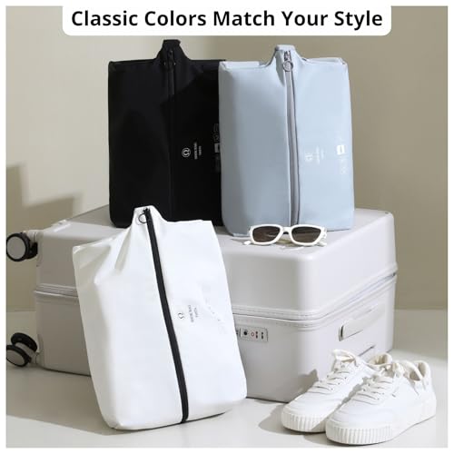 Waterproof Travel Shoe Bag - Double-Layer Design, Black