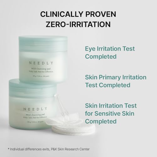 NEEDLY Gentle Cleansing Pad for Sensitive Skin – Makeup Remover & Barrier Care (60 Pads)