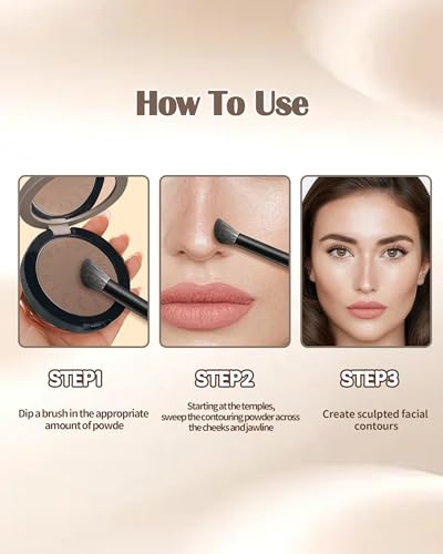 Cool Toned Contour Palette - Matte Face Sculpting Powder with Brush