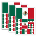 Mexican Flag Stickers - Set of 3 Vinyl Decals, 11.7x8.3in