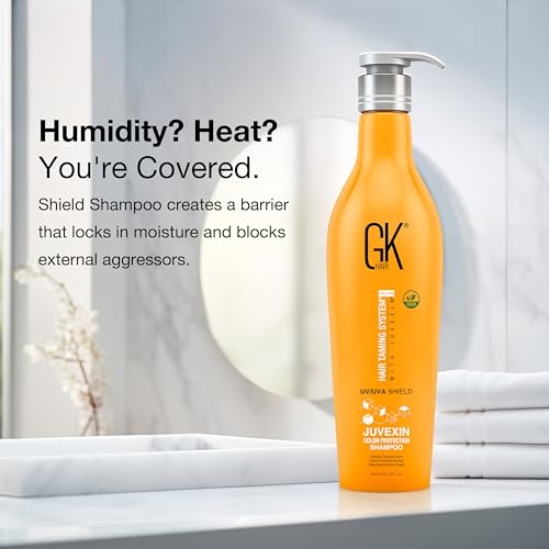 GK HAIR Shield Shampoo 22 Fl Oz ? Color Safe, UV Protection, Aloe Vera & Argan Oil, Sulfate and Paraben Free, Repairs Damage, Boosts Shine, Hydrating, Vegan Hair Care