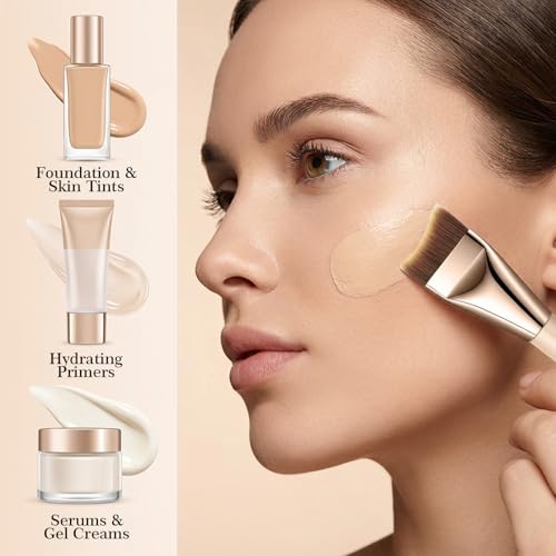 Molain 2-Pack Flat Foundation Brush for Liquid Makeup