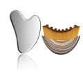 Stainless Steel Gua Sha Tool & Lymphatic Drainage Face Brush Set, Facial Massage Kit for Jawline Sculpting Puffiness Lifting Relaxation, Contour Face Skin Care Gift for Women