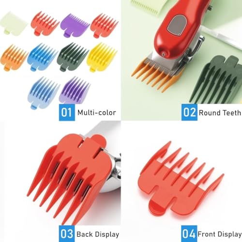 10-Pack Wahl Clipper Guards Set - Color-Coded Hair Cutting Combs