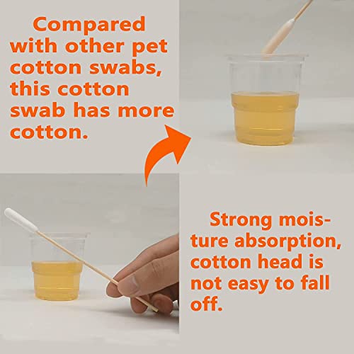 Pet Ear Cleaning Cotton Swabs - 100pcs, 6 Inch