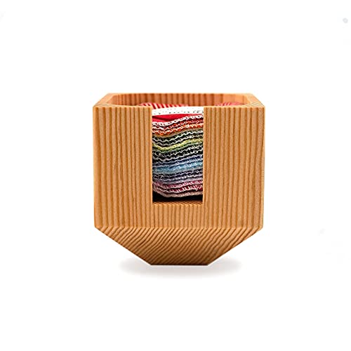 Marley's Monsters Facial Rounds + Holder - 20 Count Pack - Soft, Reusable Cotton Rounds and Wood Holder (Rainbow)