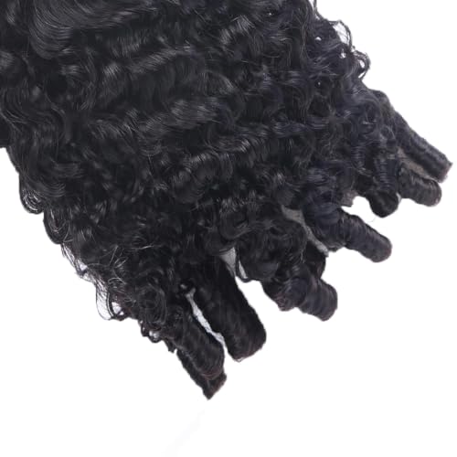 #1B Burmese Curly Human Hair Bundles 12-16 Inch
