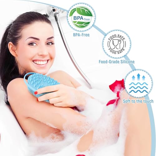 Silicone Body Scrubber with Scalp Massager - 2 Pack