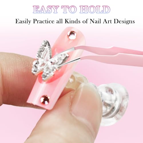 Press On Nail Stand Kit with 50 Storage Bags & Adhesive Tape