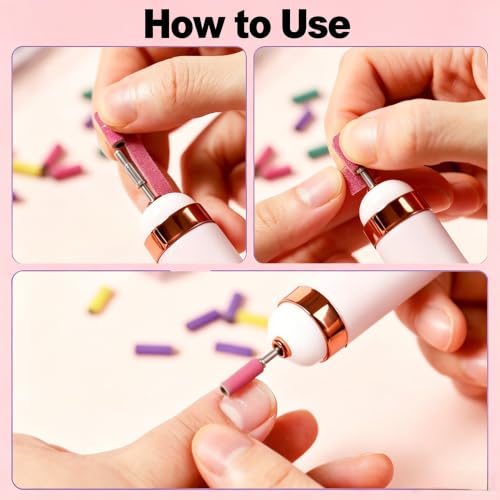 Mini Sanding Bands for Nail Drill - 135pcs Mix Pink Zebra-Stripe Purple Black