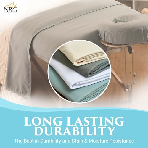 Premium Microfiber 3 Piece Massage Sheet Set by NRG - Includes Massage Table Flat Sheet, Fitted Sheet and Face Rest Cover - 100% Double Brushed Polyester, Soft as Silk - 120 GSM - Color: Merlot
