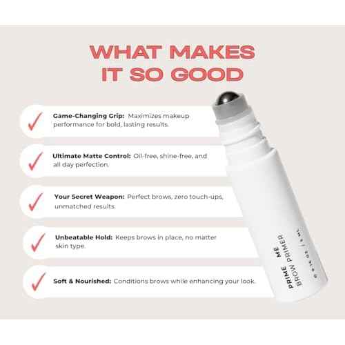 MADLUVV Prime Me Brow Primer ? Conditions brows, controls oil & grips makeup for smudge-proof wear. Matte eyebrow primer for older women & all ages. Use with Madluvv Brow Stamp & makeup routine.