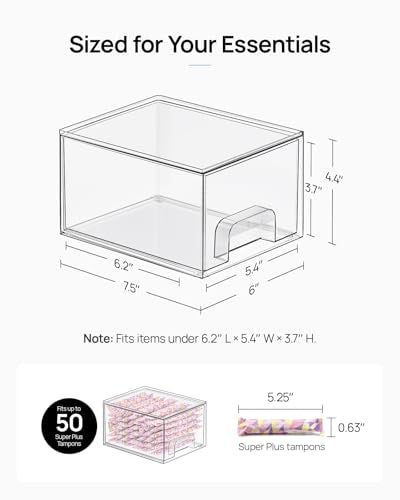 Vtopmart 2 Pack Stackable Acrylic Drawer Organizers – Clear Storage Bins