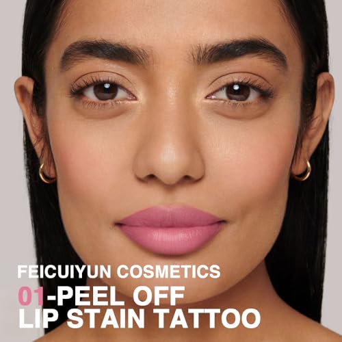 FeiCuiYun Pink Peel-Off Matte Lip Stain & Lip Liner - Long Lasting Waterproof