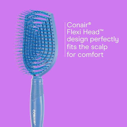Conair Scalp Care Detangling Hairbrush Blue Aura - Wet & Dry Use - Pack of 1