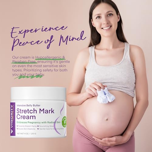 Vigority Maternity Stretch Mark Cream - Pregnancy Belly Butter & Scar Treatment - 4 Oz