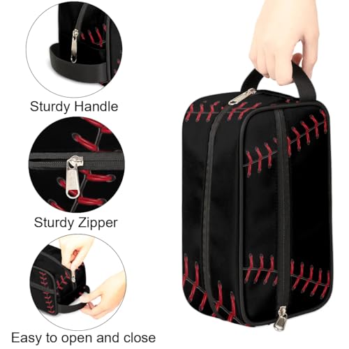 Boys Toiletry Bag for Kids Dopp Kit Waterproof Baseball Theme Hanging Wash Bag Cosmetic Bag Medicine Bag for Travel Sports Shower Essential