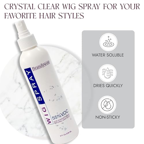 Brandywine Non-Aerosol Wig Spray for Synthetic & Natural Hair - 8 Fl Oz