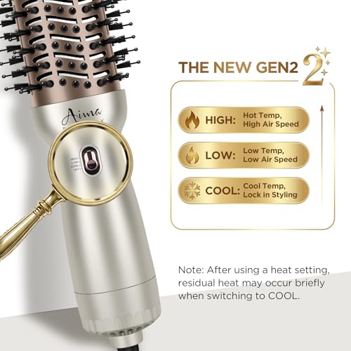 Aima Beauty 2.3 Inch Dual Voltage Hair Dryer Brush - Ionic Frizz-Free
