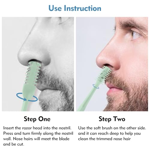 CNDNO 5PCS Nose Hair Trimmer Set for Women Men - Dark Green, Sky Blue, Cream Yellow, Light Pink, Mint Green