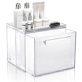 Disposable Facial Towels Storage Box - Acrylic Container Compatible With Clean Skin Club Clean Towel XL - Wall-Mounted Makeup Organizer With Drawer Valentine's Day Gifts