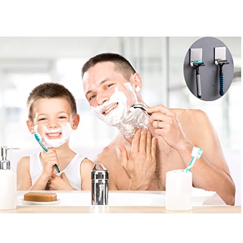 Self Adhesive Stainless Steel Hooks 2 Pack - Razor & Towel Holder