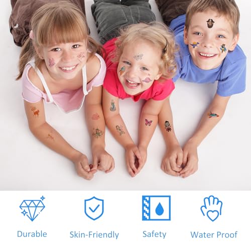 Zhtulck 600+ Waterproof Temporary Tattoos Set for Kids