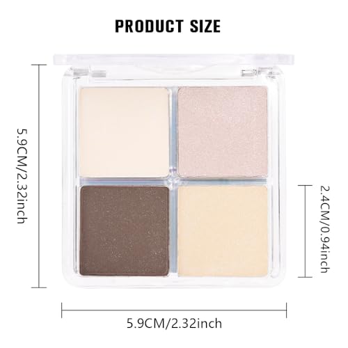 Kaely Natural Nude Powder Eyeshadow Quad 0.2oz Waterproof & Blendable